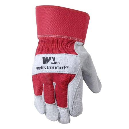 WELLS LAMONT Universal Palm Work Gloves Red L 1 pair 4050